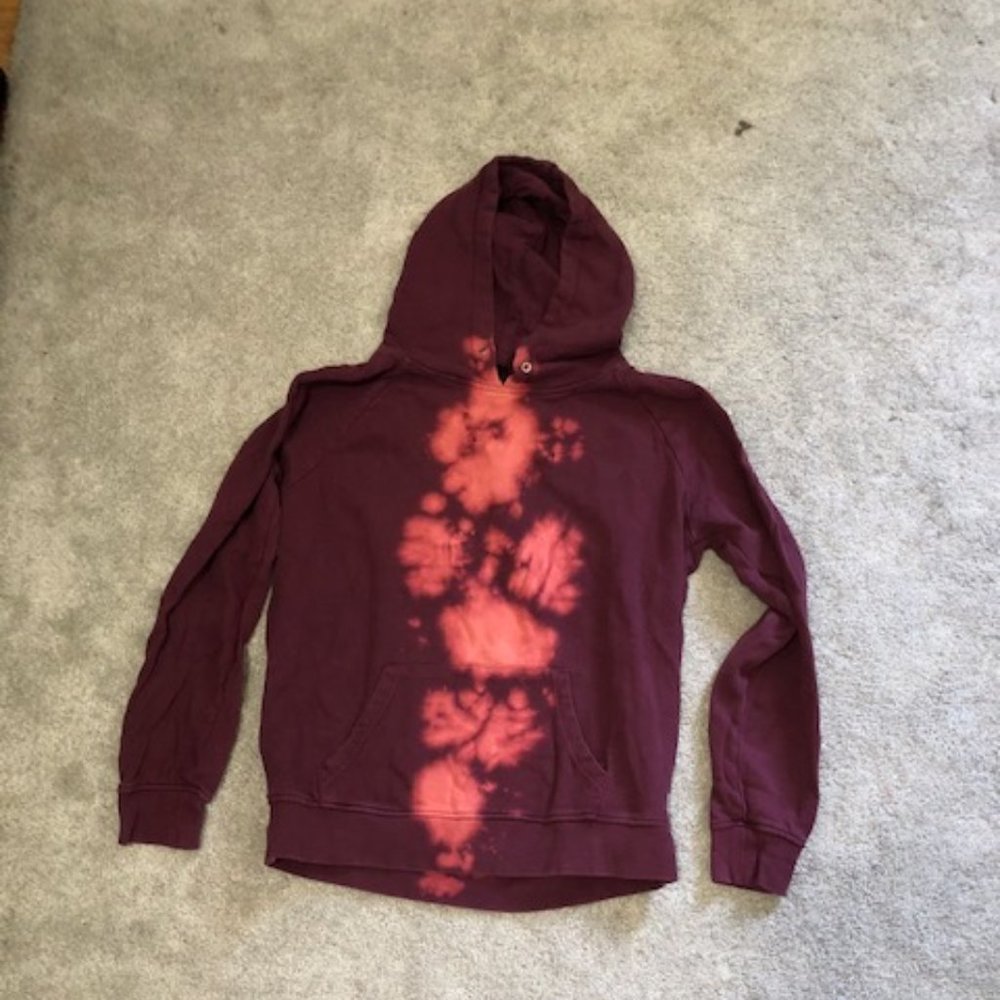 maroon tie-dye sweatshirt